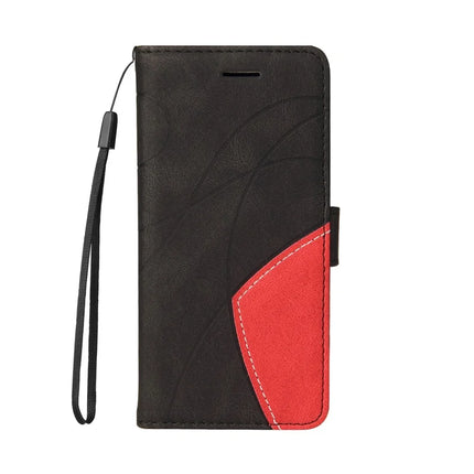For OnePlus 13 Leather Case Wallet Stand Color Splicing Phone Cover