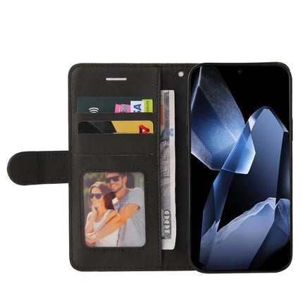 For OnePlus 13 Leather Case Wallet Stand Color Splicing Phone Cover