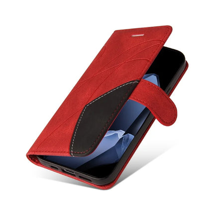For OnePlus 13 Leather Case Wallet Stand Color Splicing Phone Cover