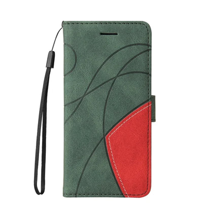 For OnePlus 13 Leather Case Wallet Stand Color Splicing Phone Cover