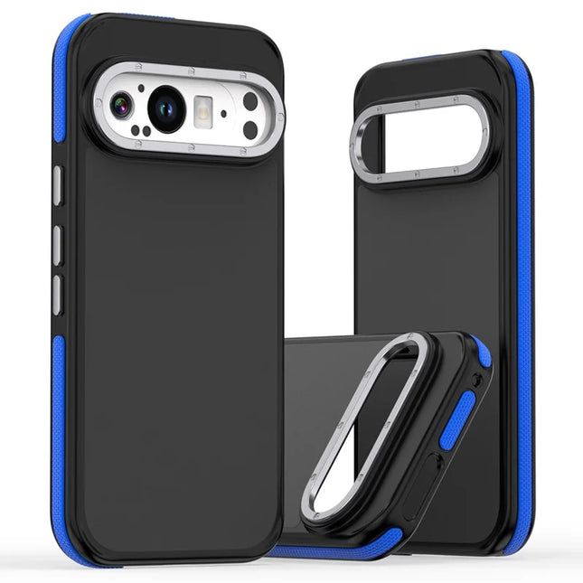 For Google Pixel 9 Pro XL Case Skin Touch PC + TPU Anti Drop Phone Back Cover - Blue