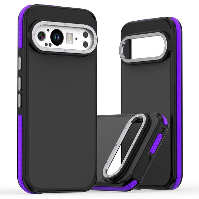 For Google Pixel 9 Pro XL Case Skin Touch PC + TPU Anti Drop Phone Back Cover - Purple