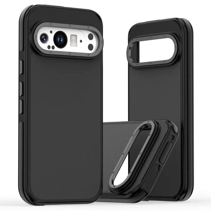 For Google Pixel 9 Pro XL Case Skin Touch PC + TPU Anti Drop Phone Back Cover - Black