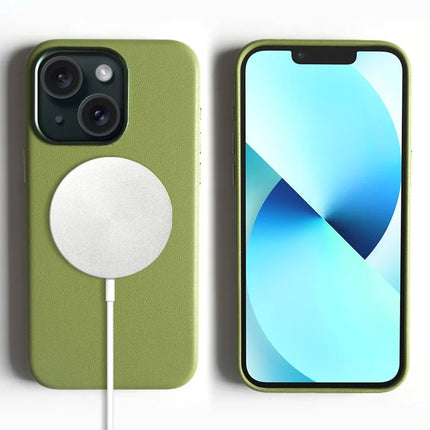 For iPhone 13 Magnetic Case Eco-Friendly RPET Phone Back Cover GRS Certified - Light Green