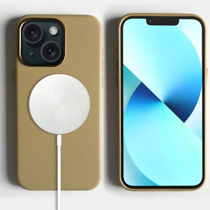 For iPhone 13 Magnetic Case Eco-Friendly RPET Phone Back Cover GRS Certified - Light Khaki