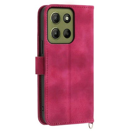 For Motorola Moto G15 4G Case Flower Pattern PU Leather Wallet Phone Cover with Strap