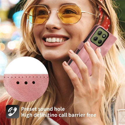 For Motorola Moto G15 4G Case Flower Pattern PU Leather Wallet Phone Cover with Strap