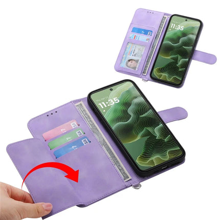 For Motorola Moto G15 4G Case Flower Pattern PU Leather Wallet Phone Cover with Strap