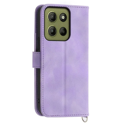 For Motorola Moto G15 4G Case Flower Pattern PU Leather Wallet Phone Cover with Strap