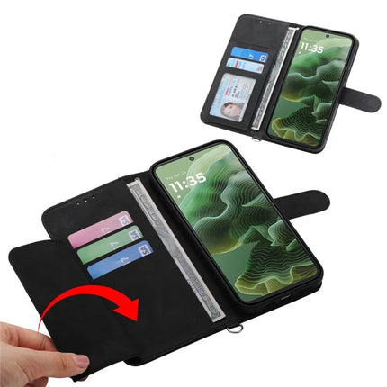 For Motorola Moto G15 4G Case Flower Pattern PU Leather Wallet Phone Cover with Strap