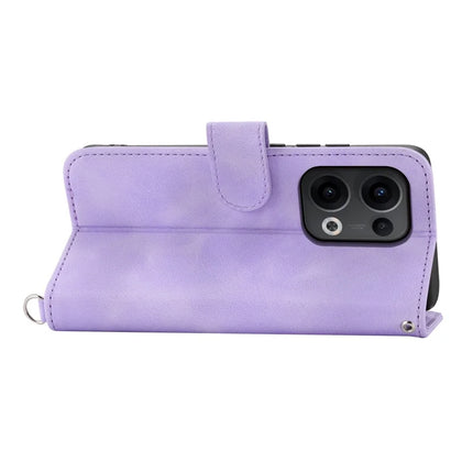 For Oppo Reno13 5G (Global) Case Flower Pattern PU Leather Wallet Phone Cover with Strap