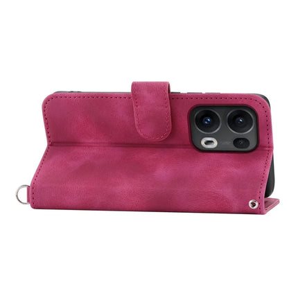 For Oppo Reno13 Pro 5G Case Flower Pattern PU Leather Wallet Phone Cover with Strap