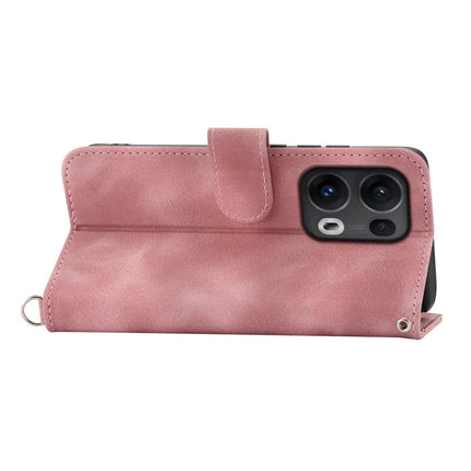 For Oppo Reno13 Pro 5G Case Flower Pattern PU Leather Wallet Phone Cover with Strap
