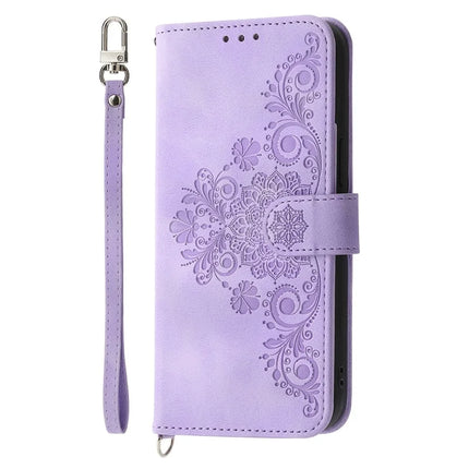 For Oppo Reno13 Pro 5G Case Flower Pattern PU Leather Wallet Phone Cover with Strap