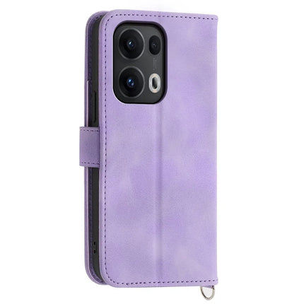 For Oppo Reno13 Pro 5G Case Flower Pattern PU Leather Wallet Phone Cover with Strap
