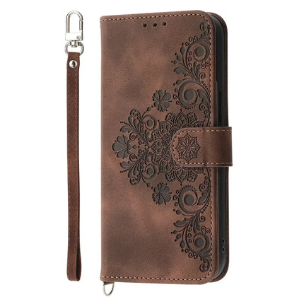 For Oppo Reno13 Pro 5G Case Flower Pattern PU Leather Wallet Phone Cover with Strap