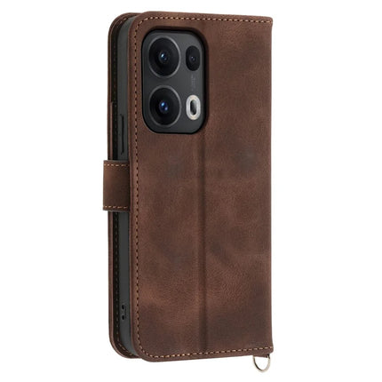 For Oppo Reno13 Pro 5G Case Flower Pattern PU Leather Wallet Phone Cover with Strap