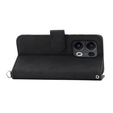For Oppo Reno13 Pro 5G Case Flower Pattern PU Leather Wallet Phone Cover with Strap