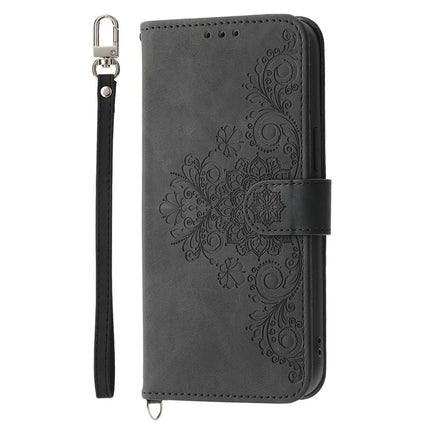 For Oppo Reno13 Pro 5G Case Flower Pattern PU Leather Wallet Phone Cover with Strap
