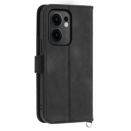 For Oppo Reno13 F 5G Case Flower Pattern PU Leather Wallet Phone Cover with Strap