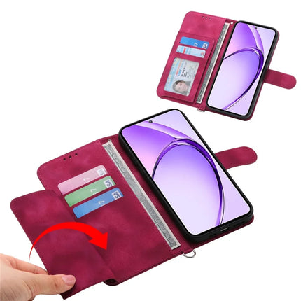 For Realme 13+ 5G Case Flower Pattern PU Leather Wallet Phone Cover with Strap
