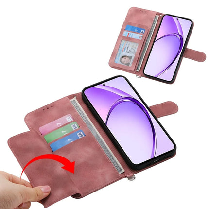 For Realme 13+ 5G Case Flower Pattern PU Leather Wallet Phone Cover with Strap