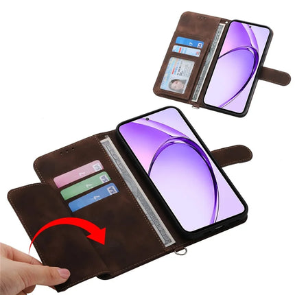 For Realme 13+ 5G Case Flower Pattern PU Leather Wallet Phone Cover with Strap