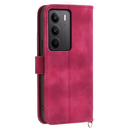 For Realme C75  /  V60 Pro Case Flower Pattern PU Leather Wallet Phone Cover with Strap
