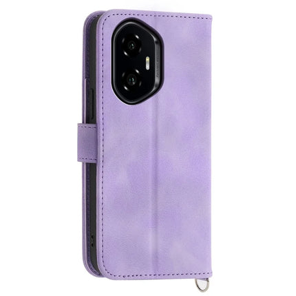 For Honor 300 Case Flower Pattern PU Leather Wallet Phone Cover with Strap