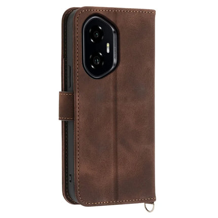 For Honor 300 Case Flower Pattern PU Leather Wallet Phone Cover with Strap