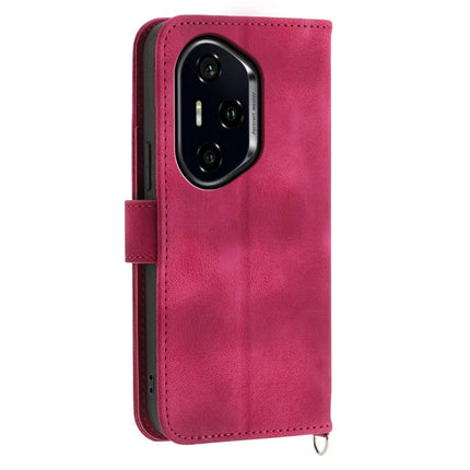 For Honor 300 Pro / 300 Ultra Case Flower Pattern PU Leather Wallet Phone Cover with Strap