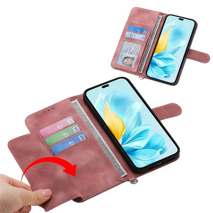 For Honor 300 Pro / 300 Ultra Case Flower Pattern PU Leather Wallet Phone Cover with Strap