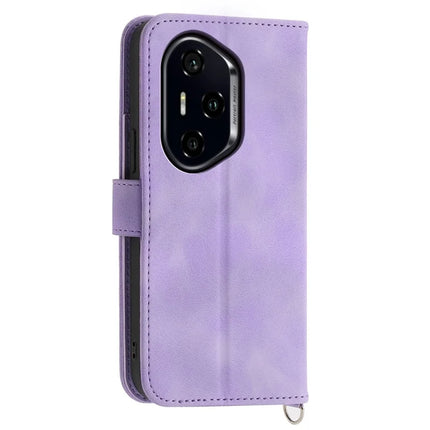 For Honor 300 Pro / 300 Ultra Case Flower Pattern PU Leather Wallet Phone Cover with Strap