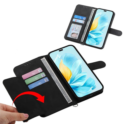 For Honor 300 Pro / 300 Ultra Case Flower Pattern PU Leather Wallet Phone Cover with Strap