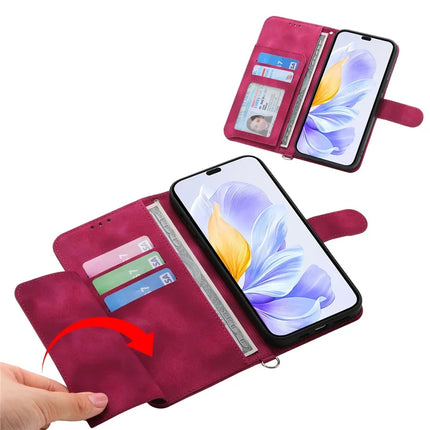 For Honor Magic7 Lite 5G / X9c 5G / X60 Pro 5G Case Flower Pattern PU Leather Wallet Phone Cover with Strap