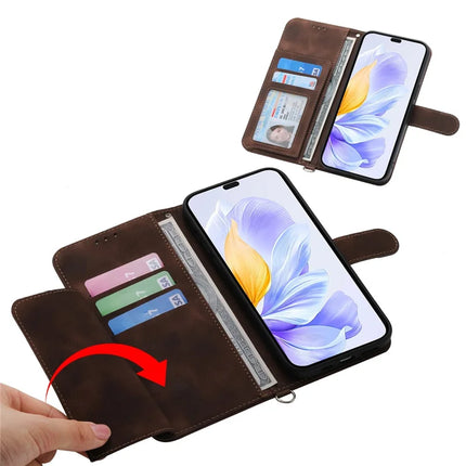 For Honor Magic7 Lite 5G / X9c 5G / X60 Pro 5G Case Flower Pattern PU Leather Wallet Phone Cover with Strap