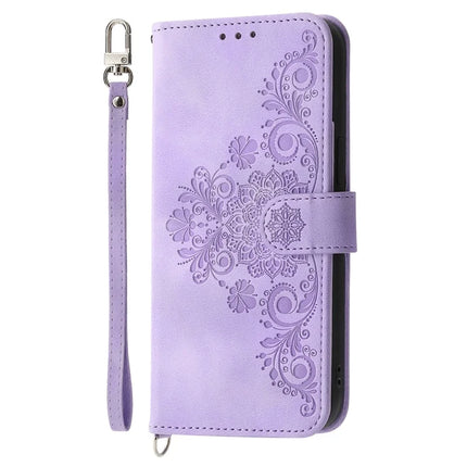 For OnePlus 13R 5G Case Flower Pattern PU Leather Wallet Phone Cover with Strap