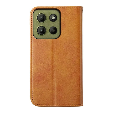 For Motorola Moto G15 4G Case Calf Texture PU Leather Phone Cover with Wallet