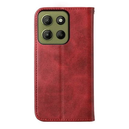 For Motorola Moto G15 4G Case Calf Texture PU Leather Phone Cover with Wallet