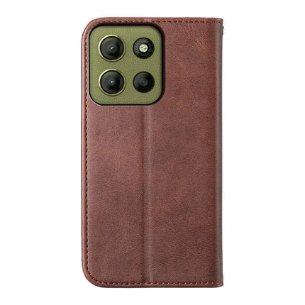 For Motorola Moto G15 4G Case Calf Texture PU Leather Phone Cover with Wallet