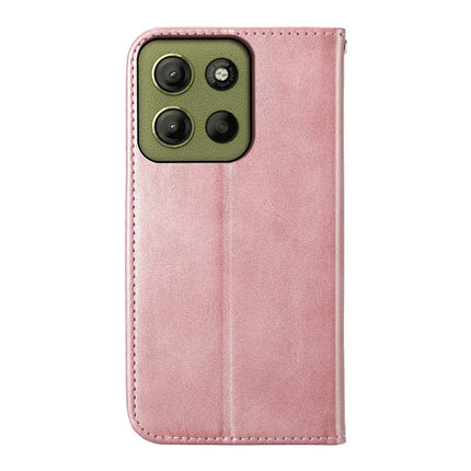 For Motorola Moto G15 4G Case Calf Texture PU Leather Phone Cover with Wallet
