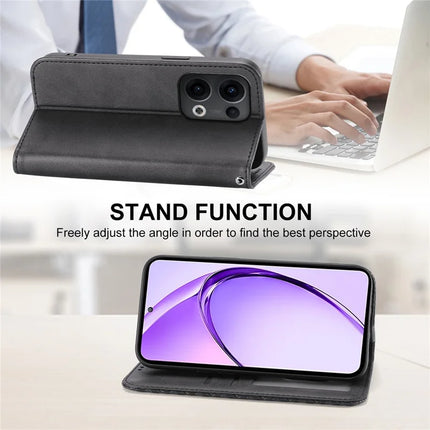 For Oppo Reno13 Pro 5G Case Calf Texture PU Leather Phone Cover with Wallet