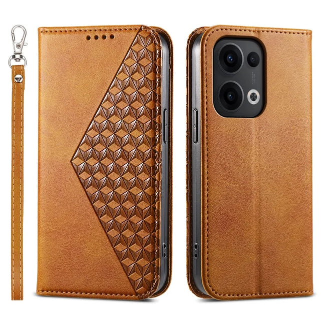 For Oppo Reno13 Pro 5G Case Calf Texture PU Leather Phone Cover with Wallet - Yellow
