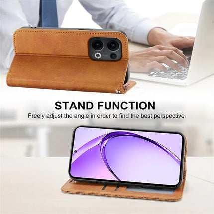 For Oppo Reno13 Pro 5G Case Calf Texture PU Leather Phone Cover with Wallet