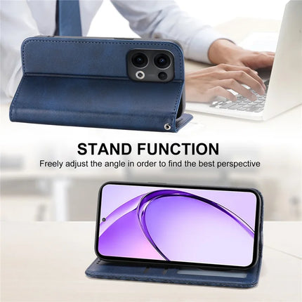 For Oppo Reno13 Pro 5G Case Calf Texture PU Leather Phone Cover with Wallet