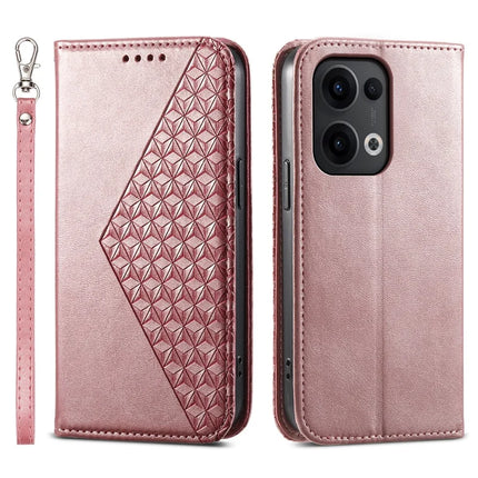 For Oppo Reno13 Pro 5G Case Calf Texture PU Leather Phone Cover with Wallet - Rose Gold