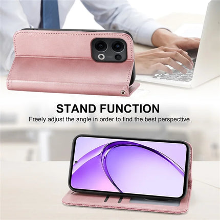For Oppo Reno13 Pro 5G Case Calf Texture PU Leather Phone Cover with Wallet