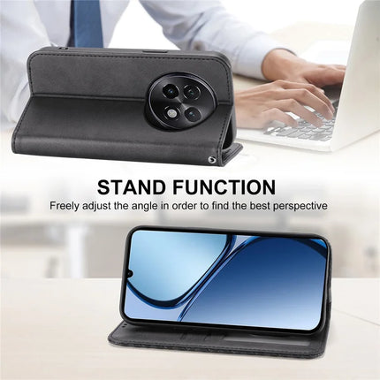 For Realme 13+ 5G Case Calf Texture PU Leather Phone Cover with Wallet