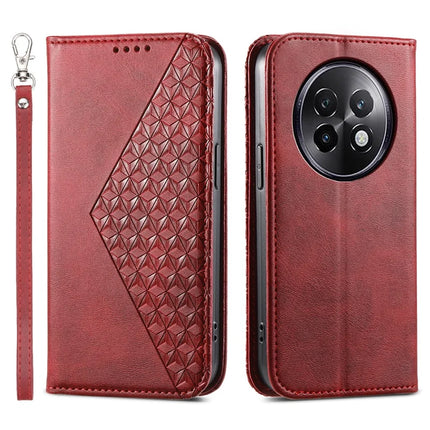 For Realme 13+ 5G Case Calf Texture PU Leather Phone Cover with Wallet - Red