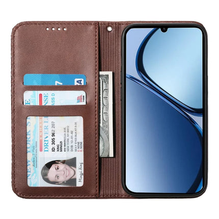 For Realme 13+ 5G Case Calf Texture PU Leather Phone Cover with Wallet